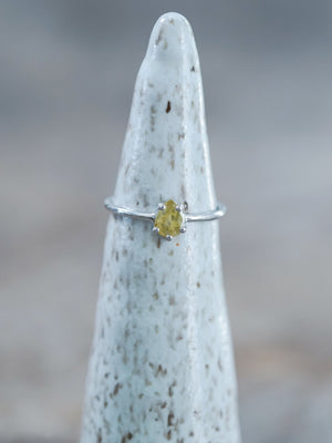 Yellow Pear Diamond Ring in White Gold - Gardens of the Sun | Ethical Jewelry