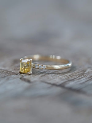 Yellow Sapphire and Diamond Ring in Ethical Gold - Gardens of the Sun | Ethical Jewelry