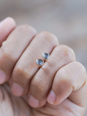 Yogo Sapphire Earrings in Ethical Gold - Gardens of the Sun | Ethical Jewelry