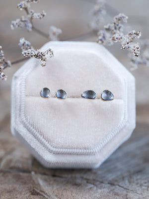 Yogo Sapphire Earrings in Ethical Gold - Gardens of the Sun | Ethical Jewelry