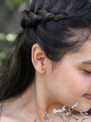 Yogo Sapphire Earrings in Ethical Gold - Gardens of the Sun | Ethical Jewelry