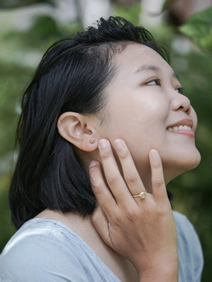 Zircon Earrings in Ethical Gold - Gardens of the Sun | Ethical Jewelry