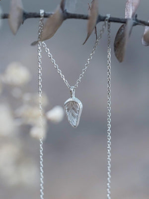 Zircon Leaf Necklace - Gardens of the Sun | Ethical Jewelry