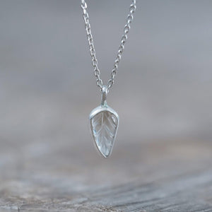 Zircon Leaf Necklace - Gardens of the Sun | Ethical Jewelry