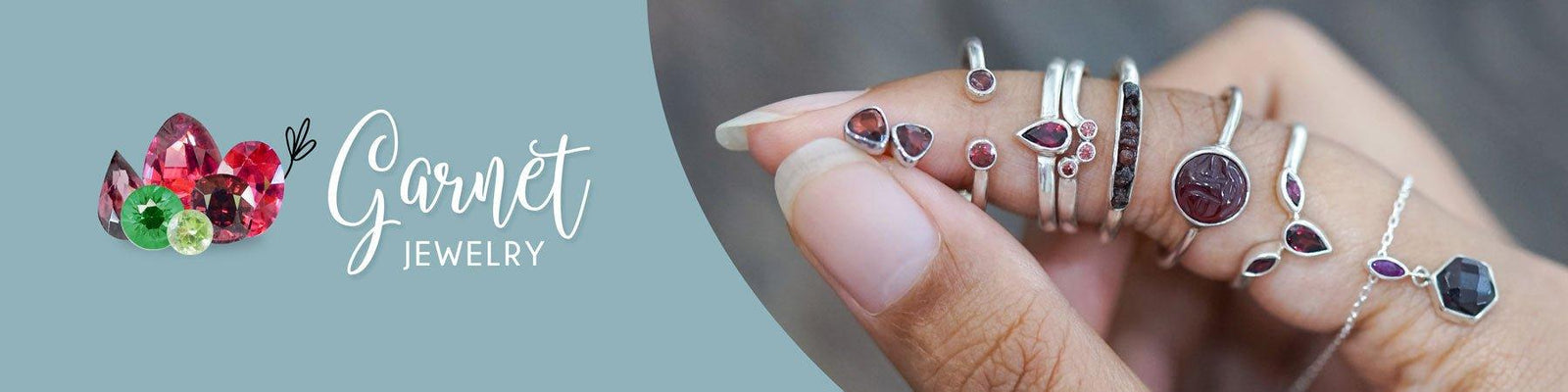 Garnet Birthstone Jewelry in Silver and Gold