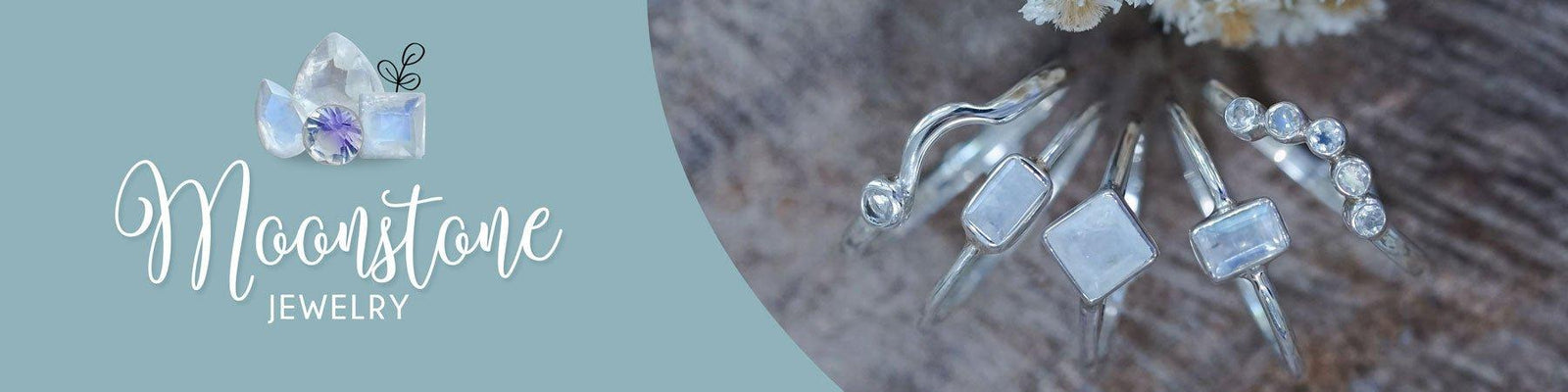 Moonstone Jewelry Set in Gold & Sterling Silver