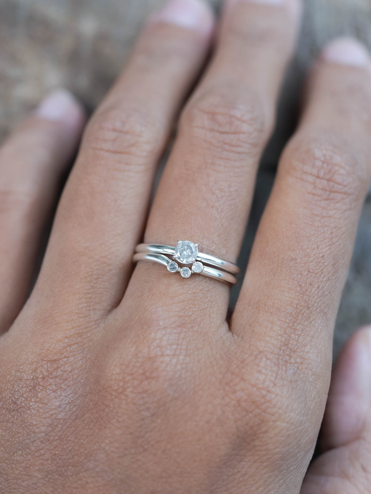 0.19 carat Round Brilliant Diamond Ring in Recycled Sterling Silver