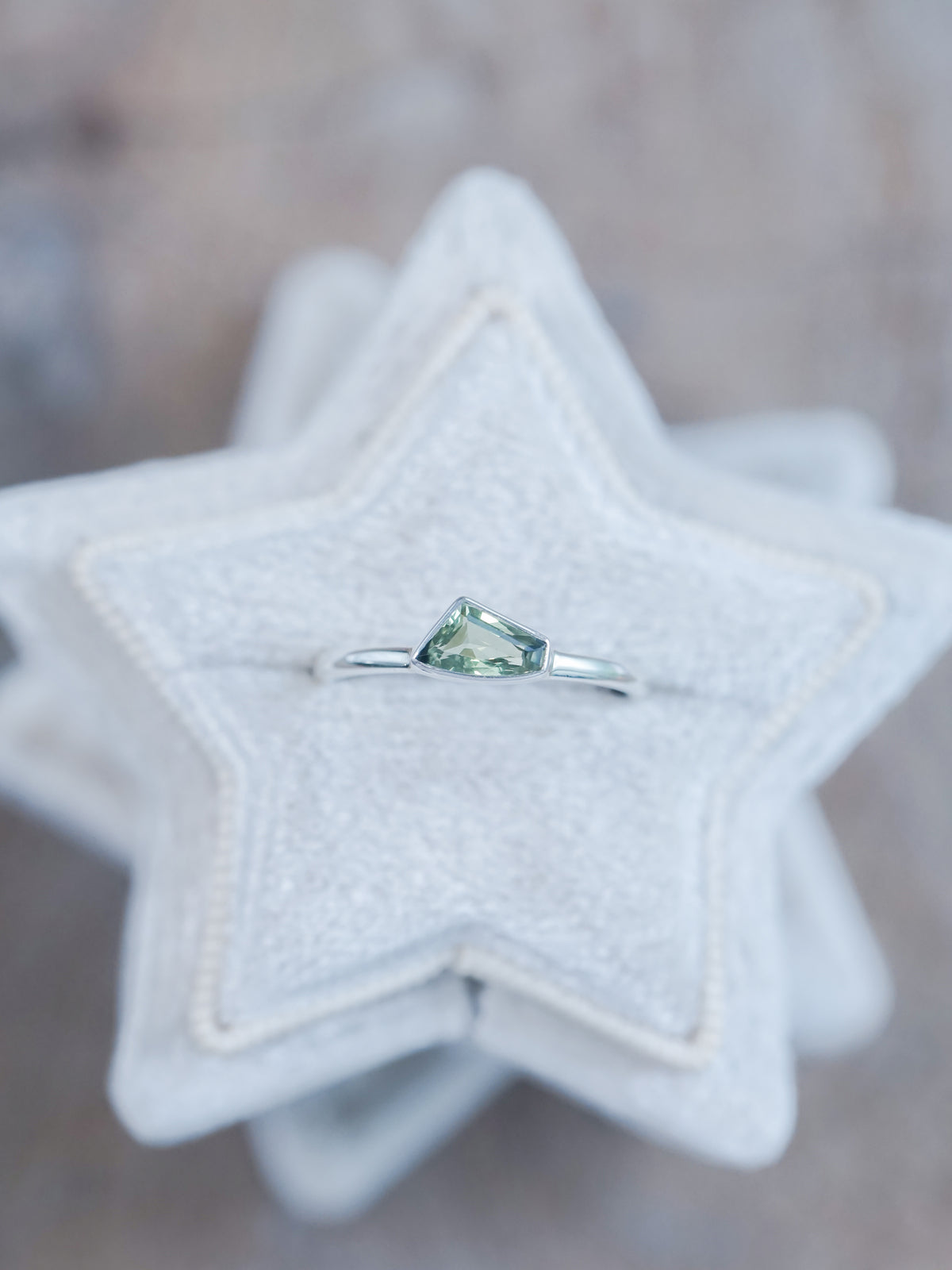 0.59 ct Green Sapphire Ring from Australia