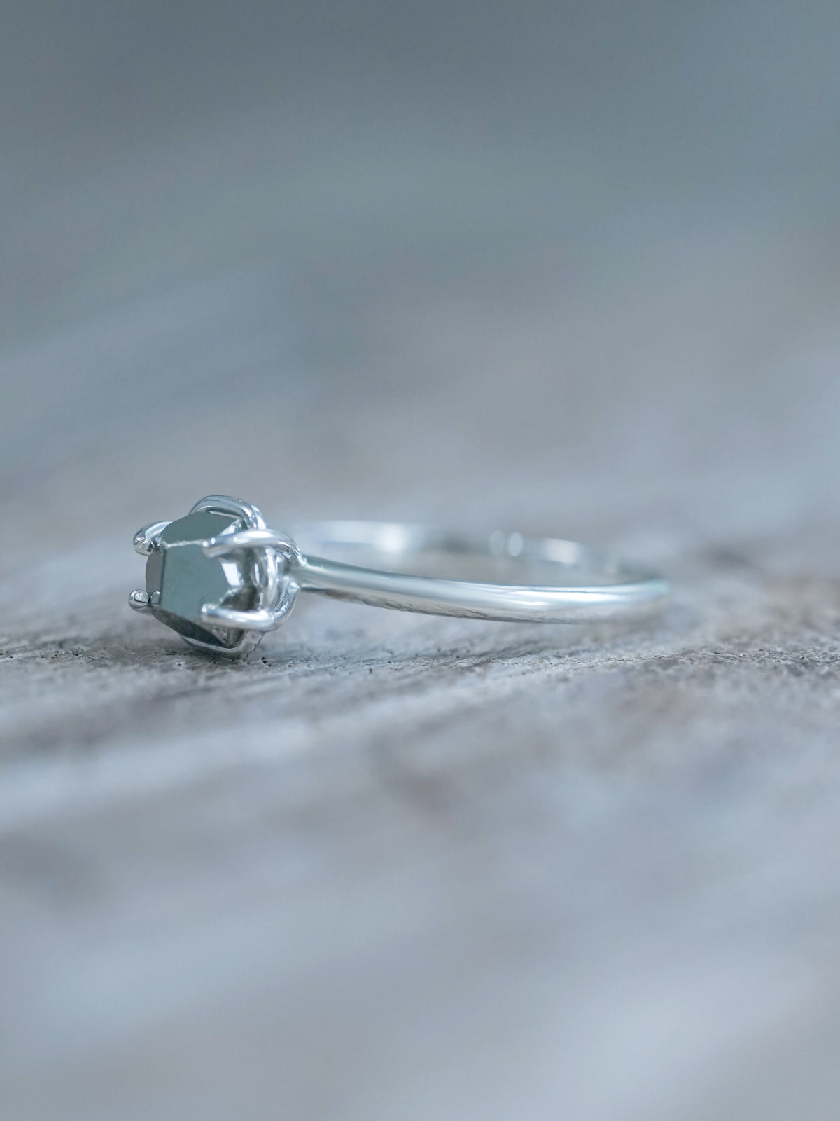 A Pyrite Crystal Ring in prong setting