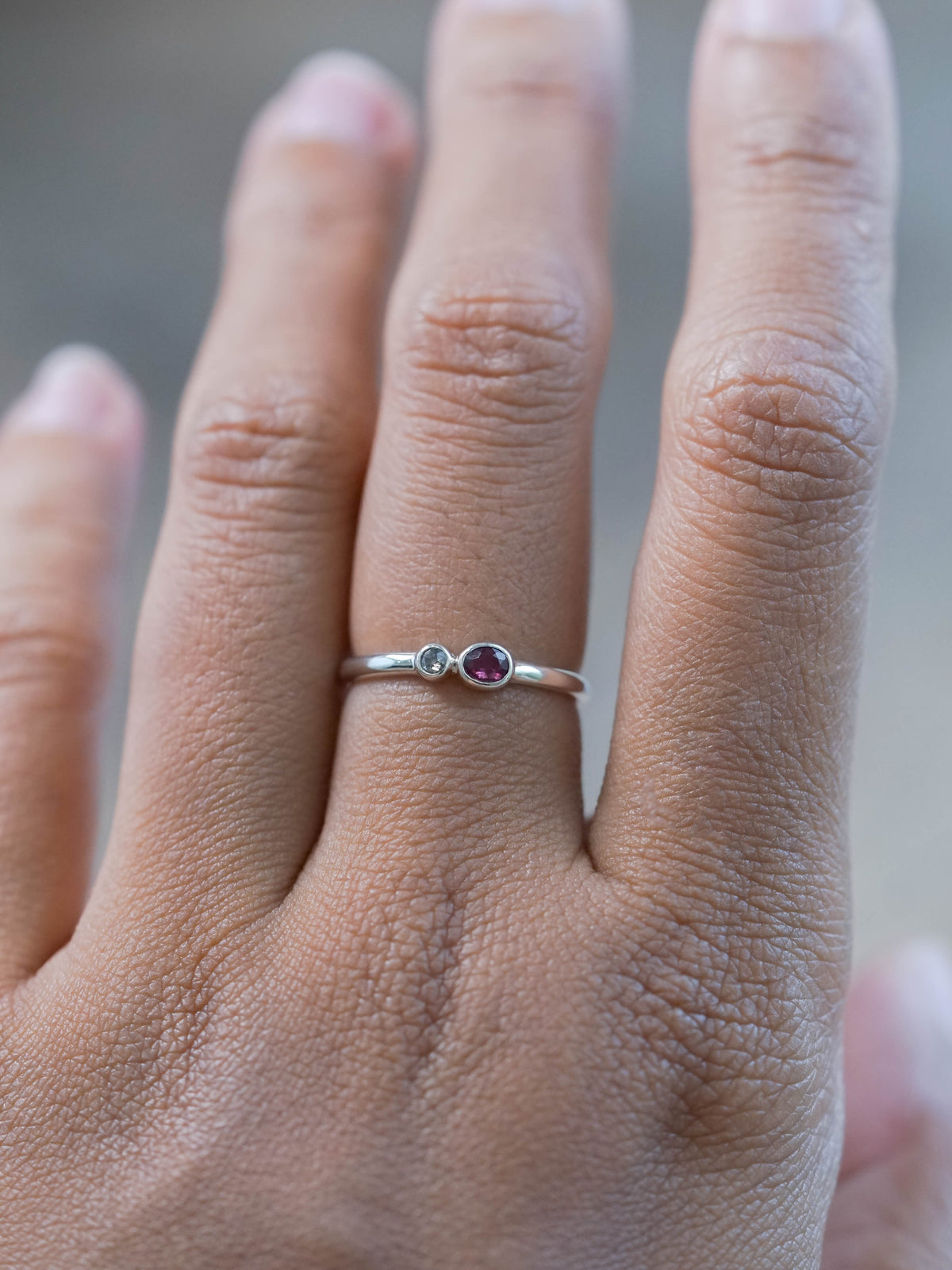 A Ruby and Diamond Ring in recycled sterling silver