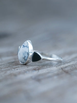 Dendritic Opal and Black Spinel Ring - Gardens of the Sun | Ethical Jewelry