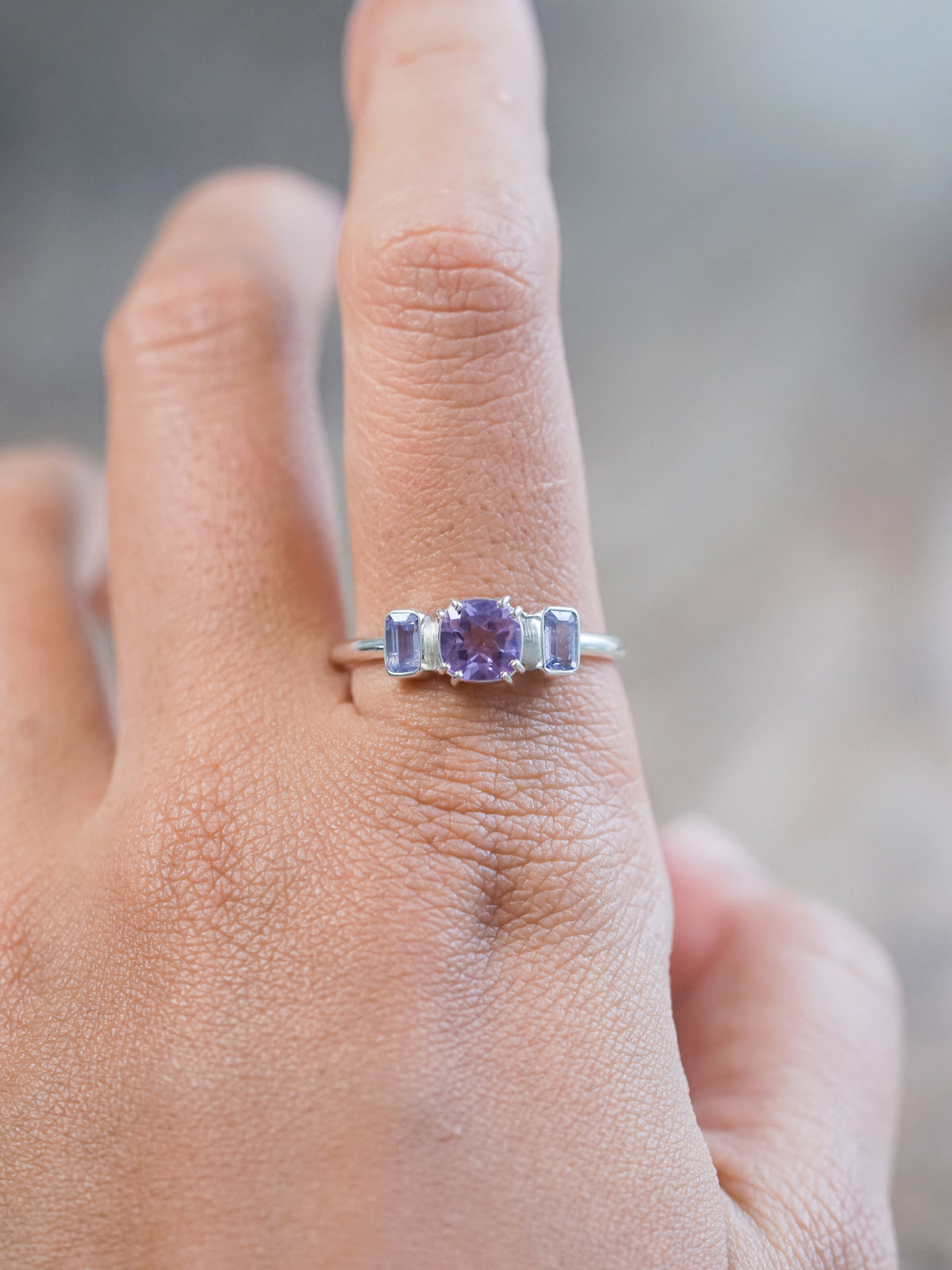 Amethyst and Sapphire Ring - size 6 & 11