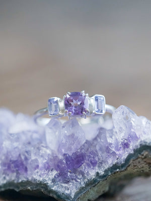 Amethyst and Sapphire Ring - size 6 & 11