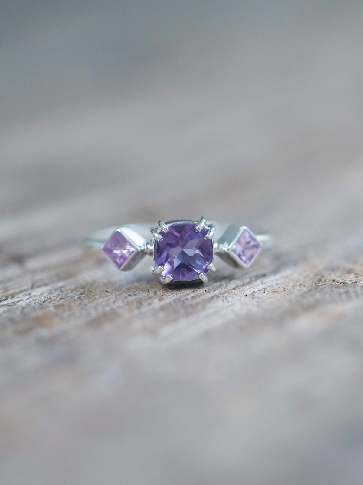 Amethyst and Sapphire Ring - size 6 & 11