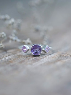 Amethyst and Sapphire Ring - size 6 & 11