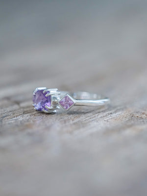 Amethyst and Sapphire Ring - size 6 & 11
