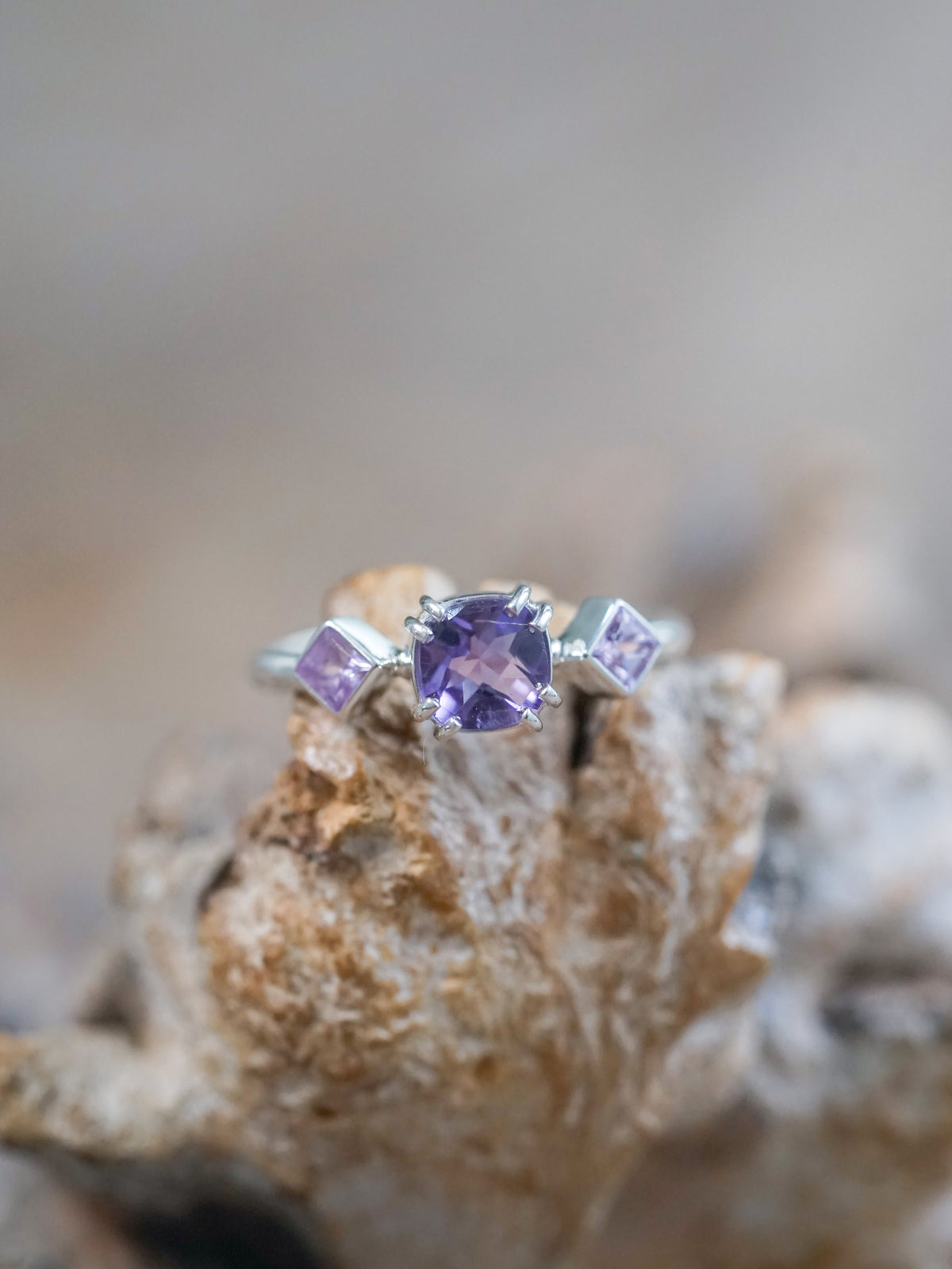 Amethyst and Sapphire Ring - size 6 & 11