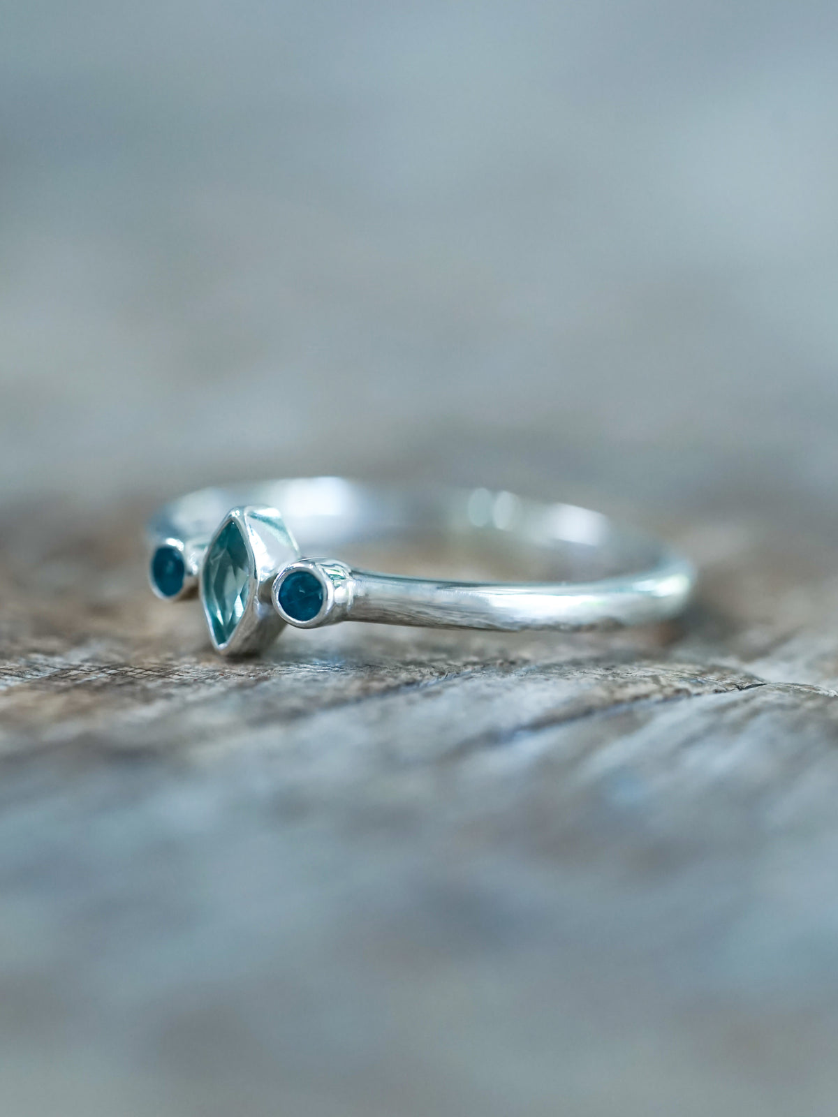Apatite and Aquamarine Ring - Gardens of the Sun | Ethical Jewelry