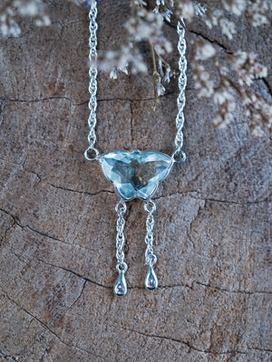Aquamarine Butterfly Necklace