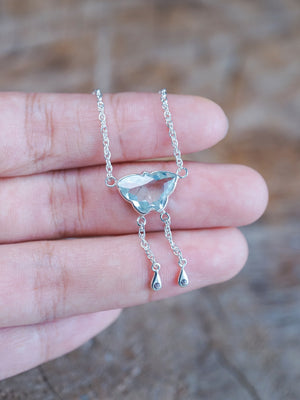Aquamarine Butterfly Necklace