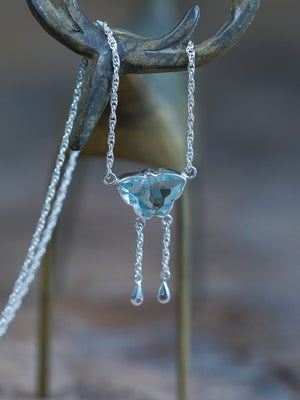 Aquamarine Butterfly Necklace