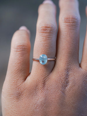 Silver Aquamarine Engagement Ring