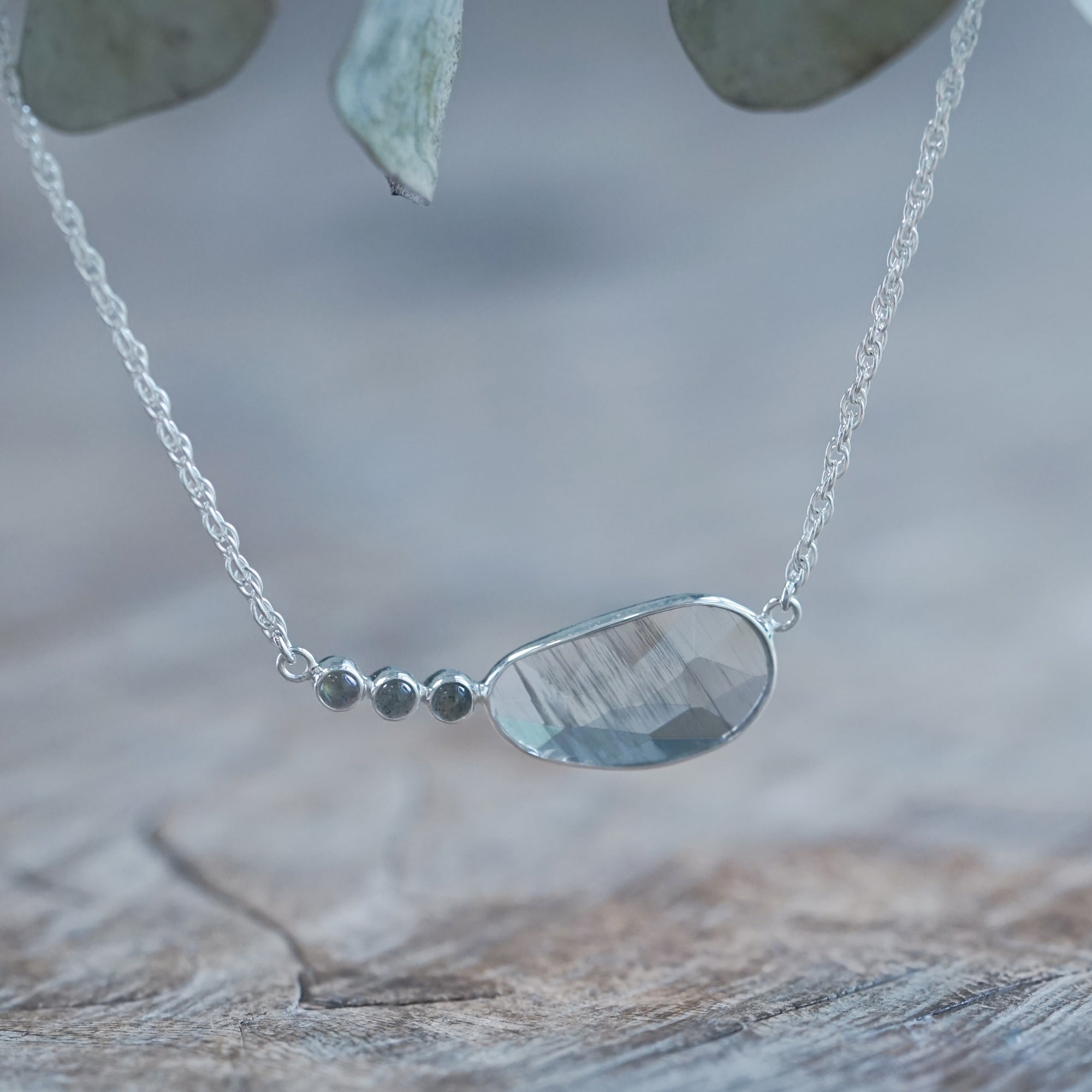 Aquamarine and Labradorite Necklace