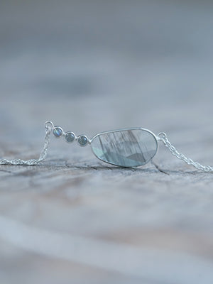 Aquamarine and Labradorite Necklace in sterling silver