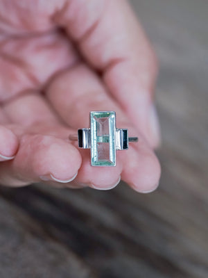 Aquamarine and Tourmaline Ring