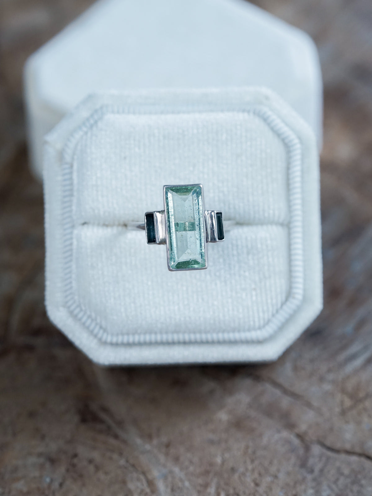 Aquamarine and Tourmaline Ring