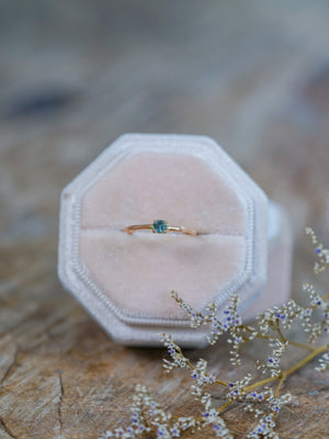 Octagon Montana Sapphire Ring in Rose Gold