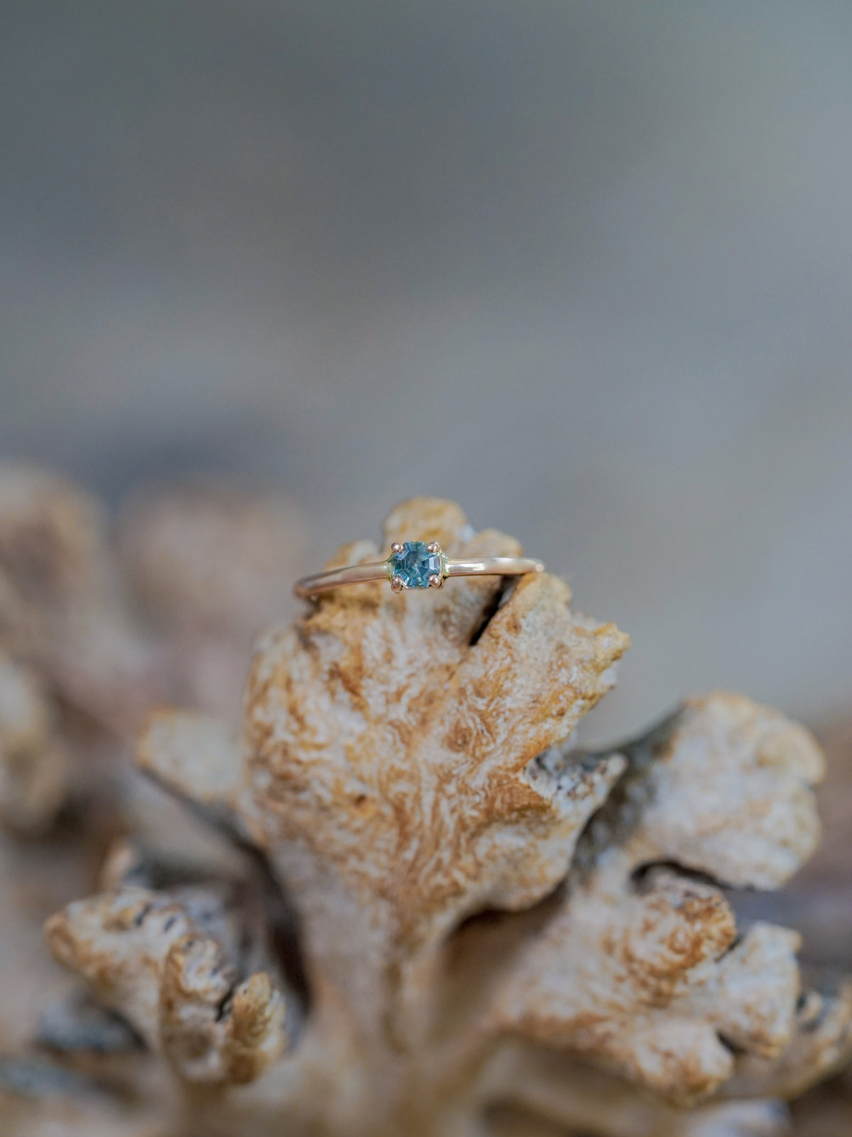 Octagon Montana Sapphire Ring in Rose Gold - Gardens of the Sun | Ethical Jewelry