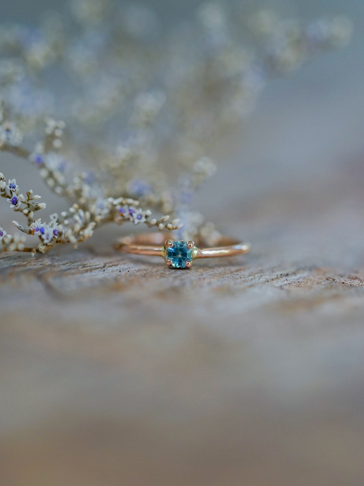 Octagon Montana Sapphire Ring in Rose Gold - Gardens of the Sun | Ethical Jewelry