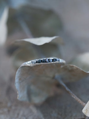 Black Hematite Ring with Hidden Gems - Gardens of the Sun | Ethical Jewelry