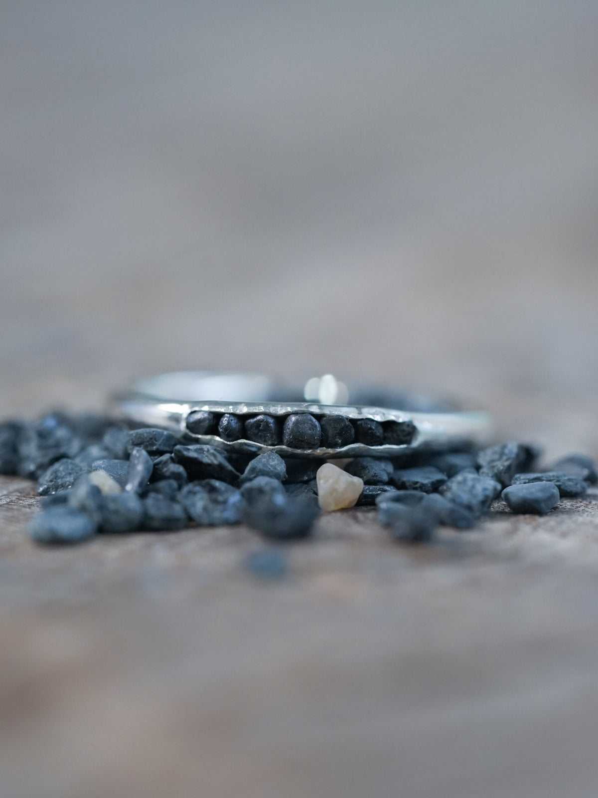 Black Hematite Ring with Hidden Gems - Gardens of the Sun | Ethical Jewelry