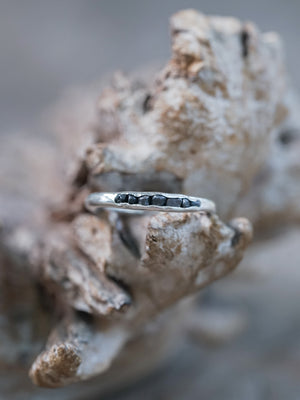 Black Hematite Ring with Hidden Gems - Gardens of the Sun | Ethical Jewelry