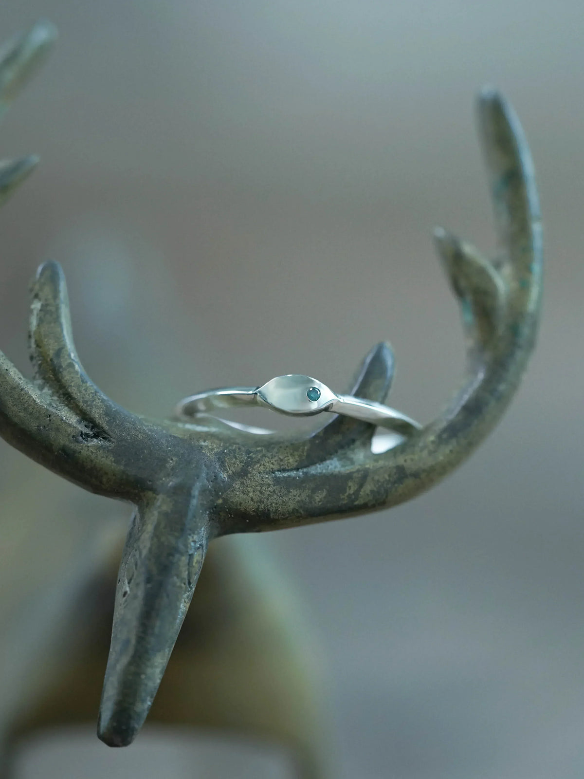 Blue Diamond Signet Ring in Silver