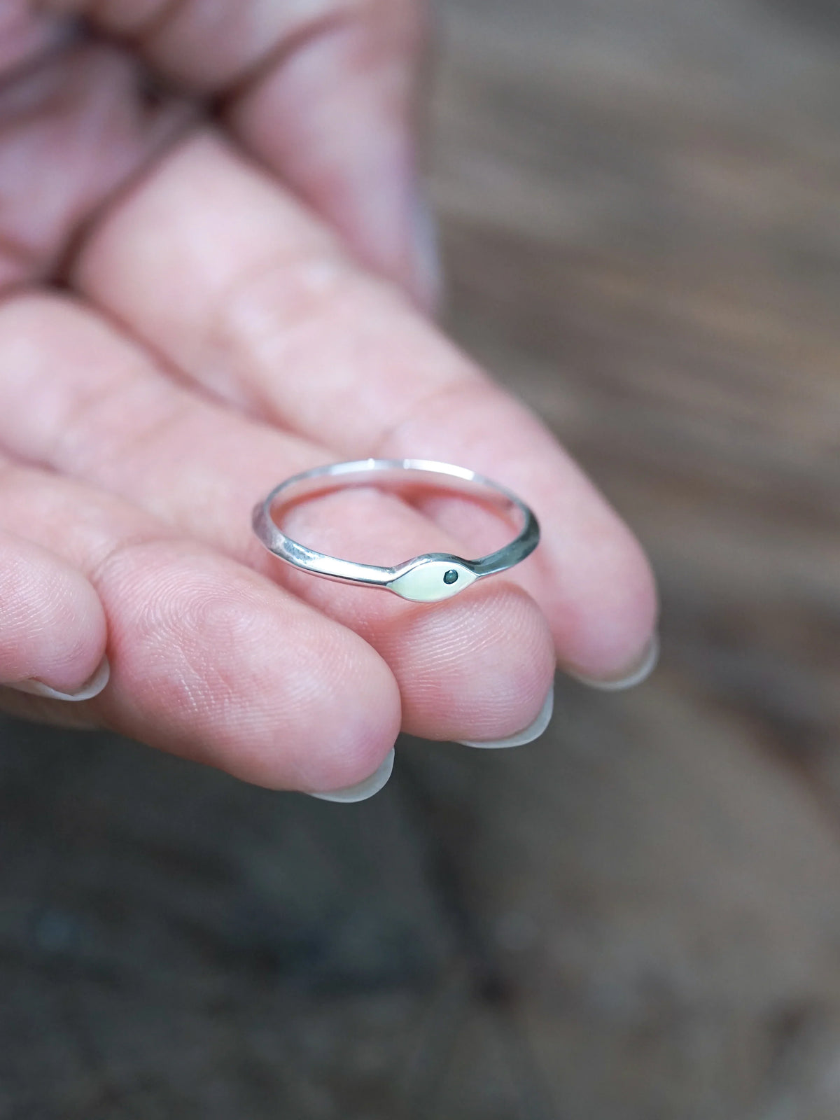 Blue Diamond Signet Ring in Silver