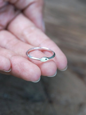 Blue Diamond Signet Ring in Silver