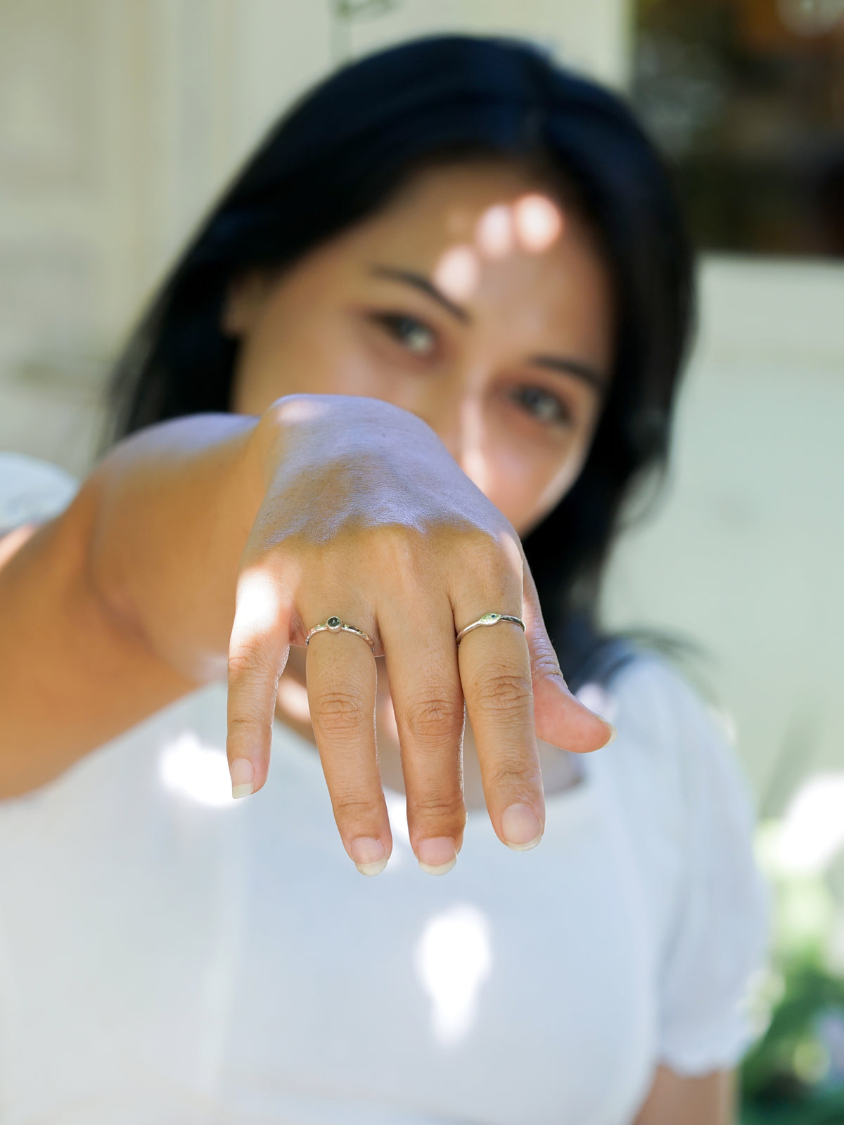 Blue Diamond Signet Ring in Silver