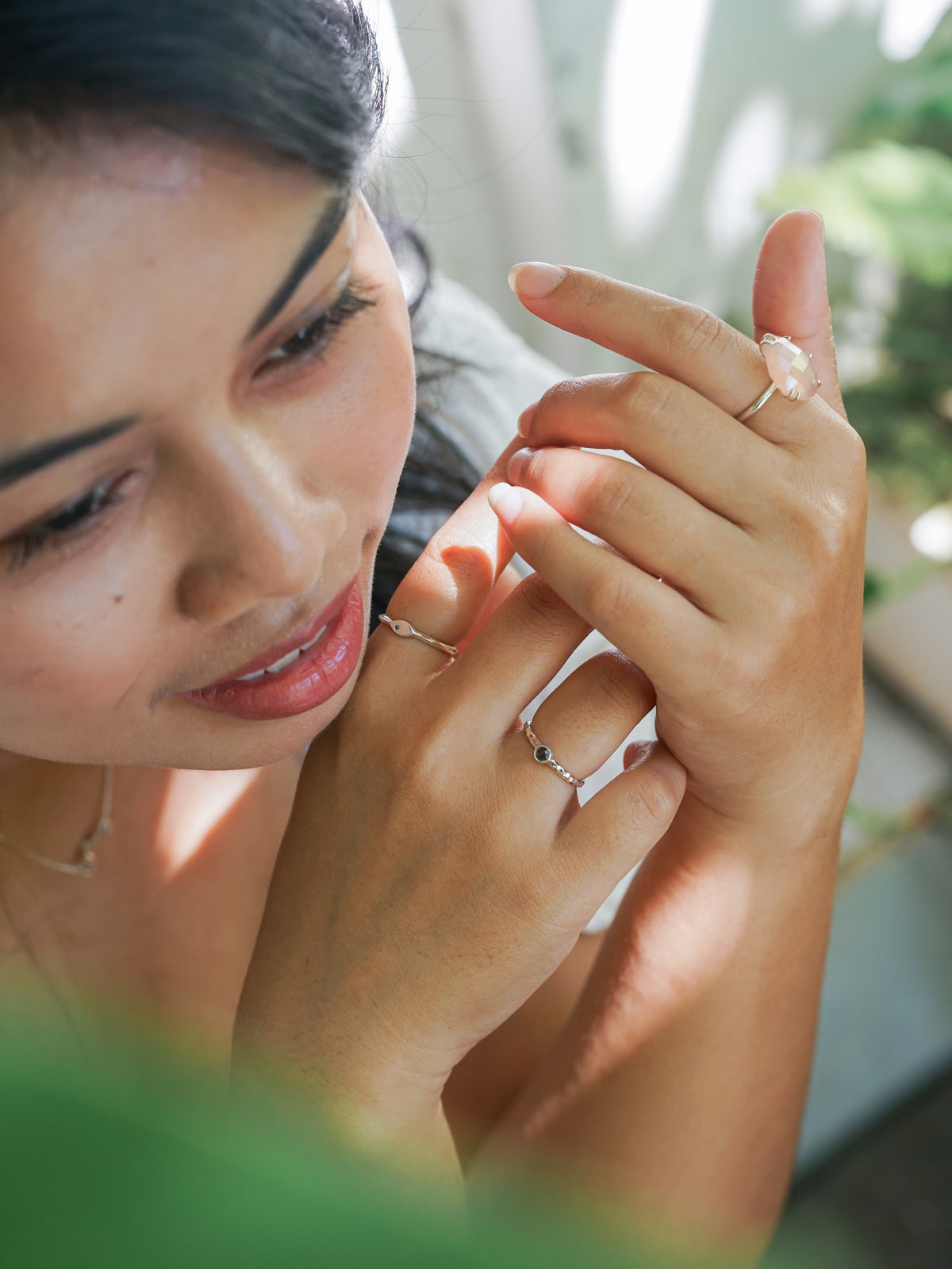 Hammered Sapphire Ring