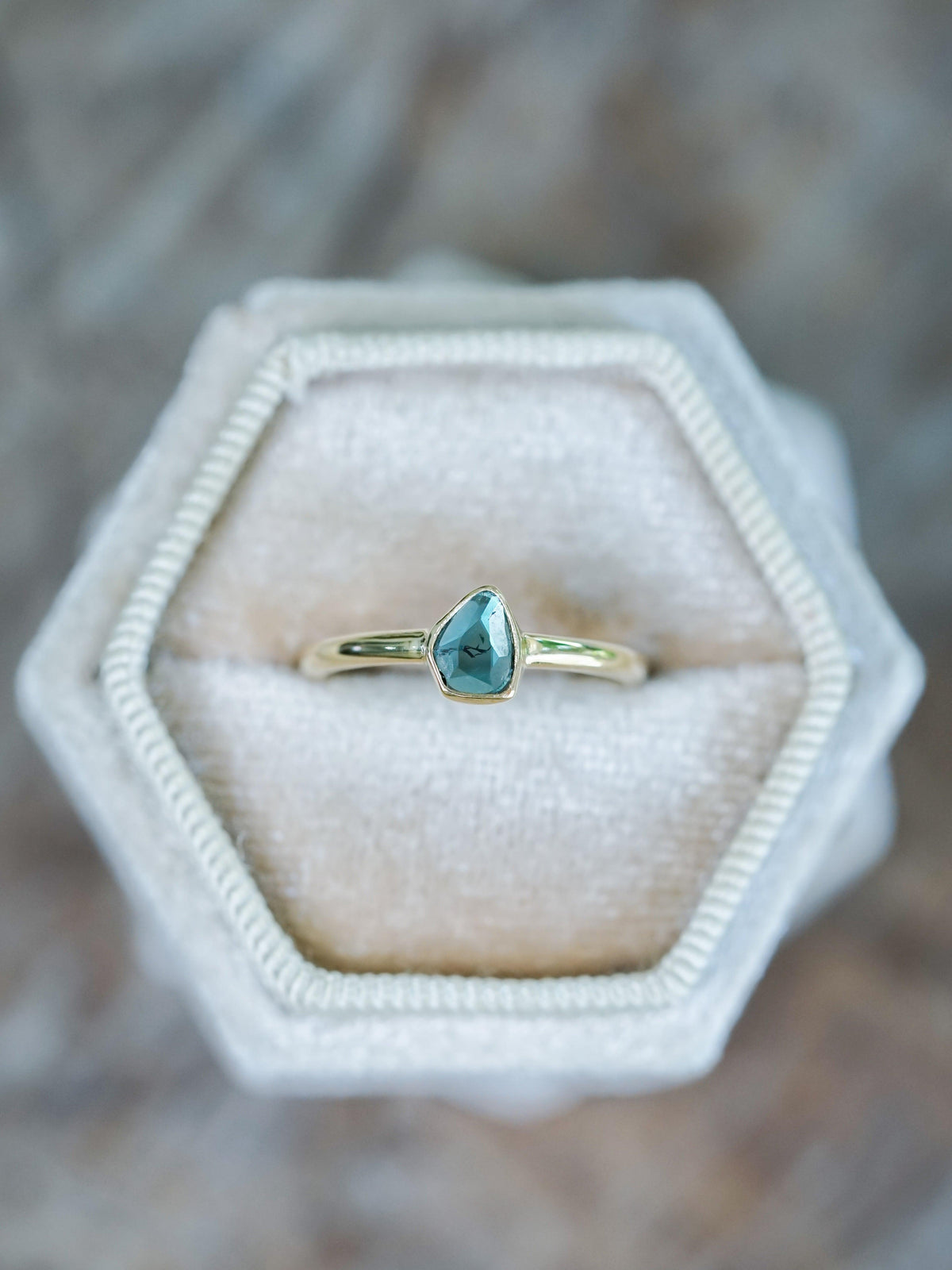 Blue Diamond Slice Ring in Ethical Gold - Gardens of the Sun | Ethical Jewelry