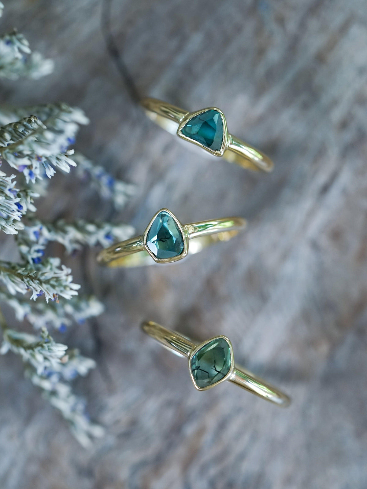 Blue Diamond Slice Ring in Ethical Gold - Gardens of the Sun | Ethical Jewelry