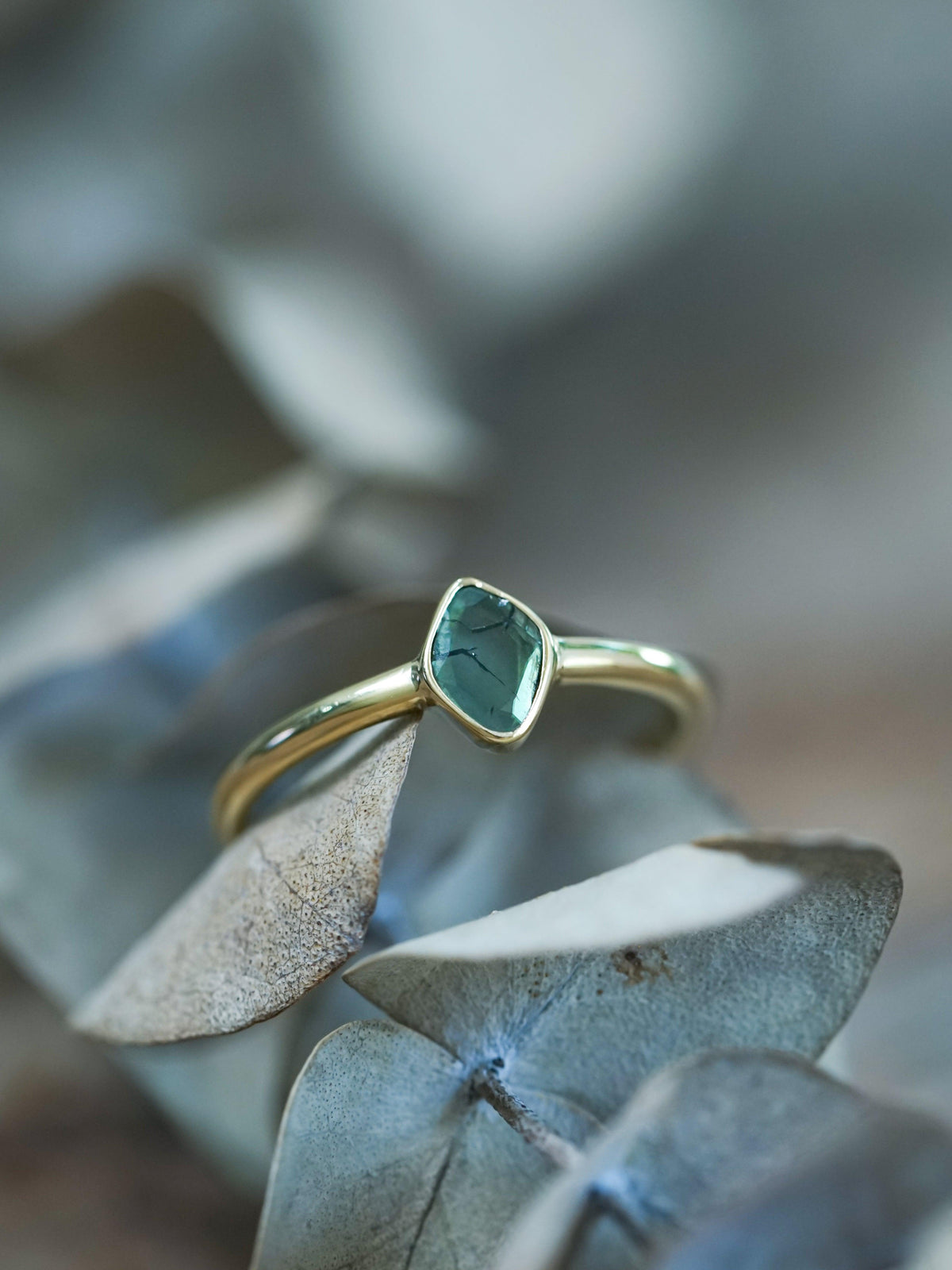 Blue Diamond Slice Ring in Ethical Gold - Gardens of the Sun | Ethical Jewelry
