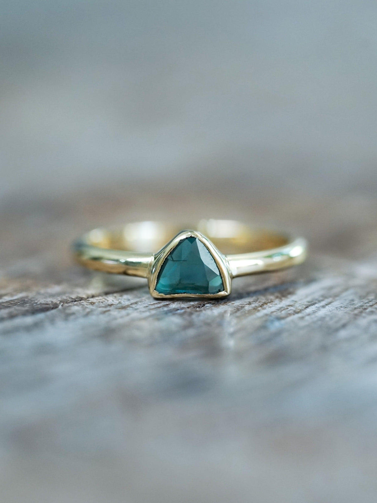 Blue Diamond Slice Ring in Ethical Gold - Gardens of the Sun | Ethical Jewelry