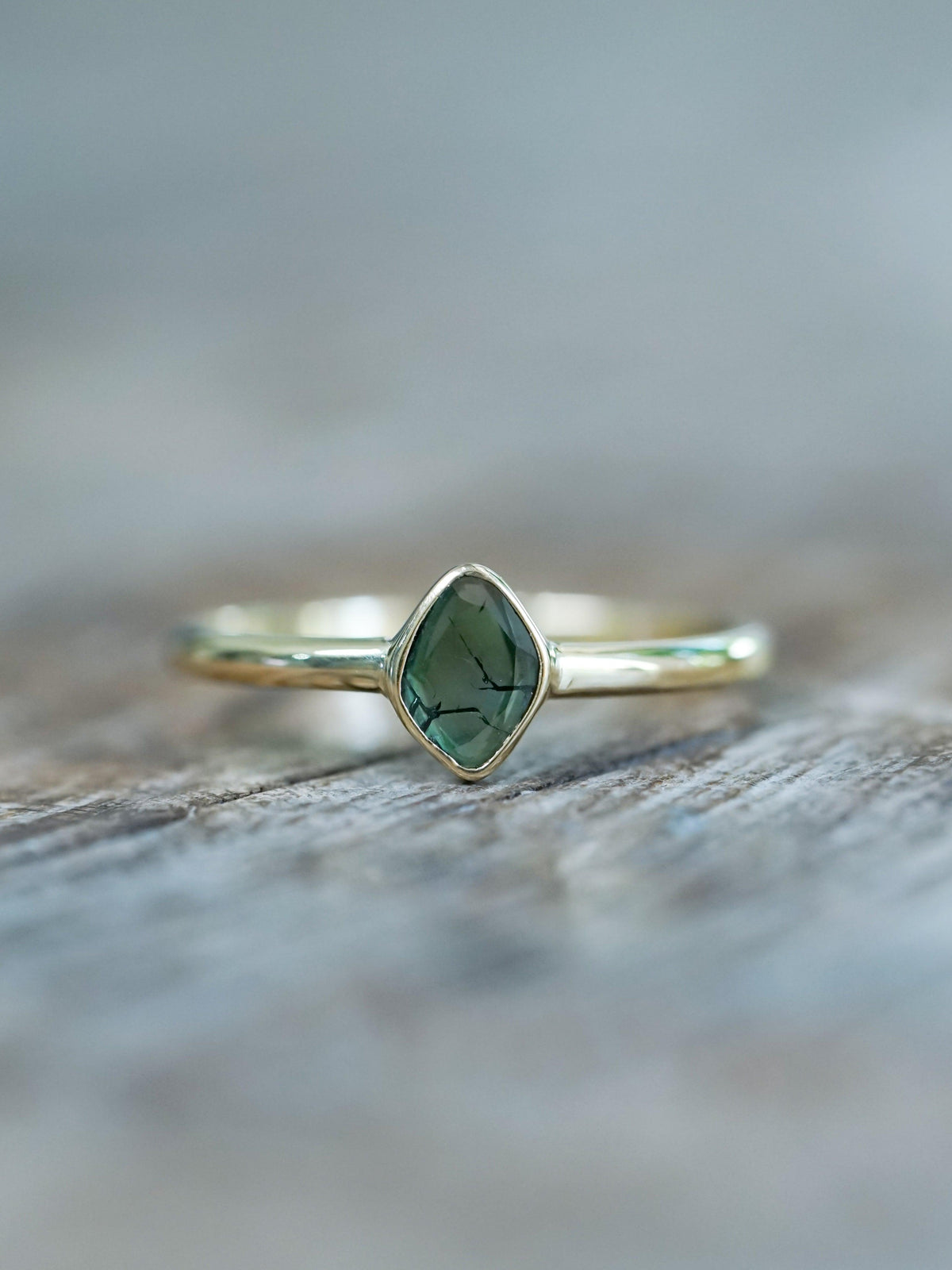 Blue Diamond Slice Ring in Ethical Gold - Gardens of the Sun | Ethical Jewelry