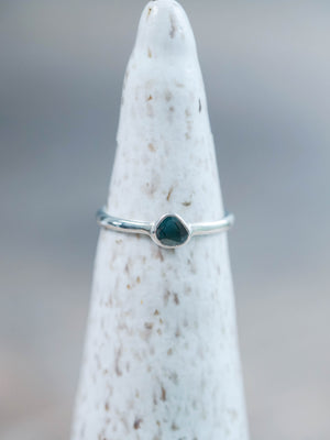 Blue Diamond Slice Ring in Silver