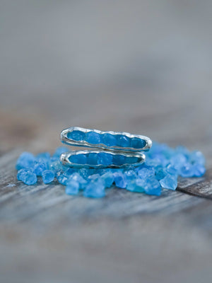 Blue Hauyne Earrings with Hidden Gems