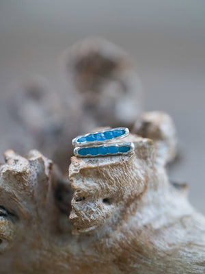 Blue Hauyne Earrings with Hidden Gems