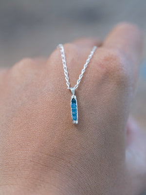 Blue Hauyne Necklace with Hidden Gems